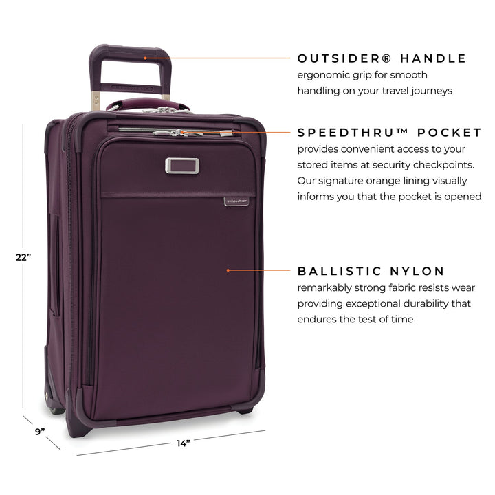 22 Inch 2-wheel Carry-on / Plum