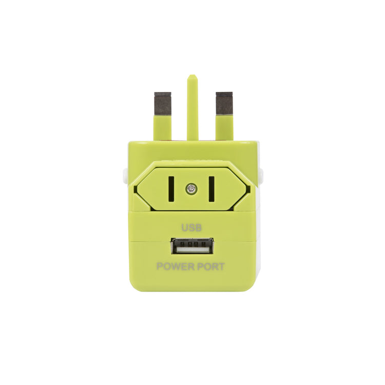 Universal Adapter/USB Charger / Lime