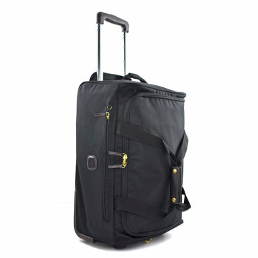 21 Inch Carry-on Rolling Duffel / Black/Espresso Trim